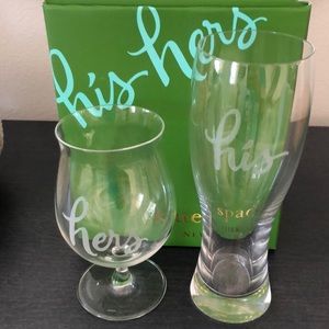 Kate Spade His and Hers Beer Glasses